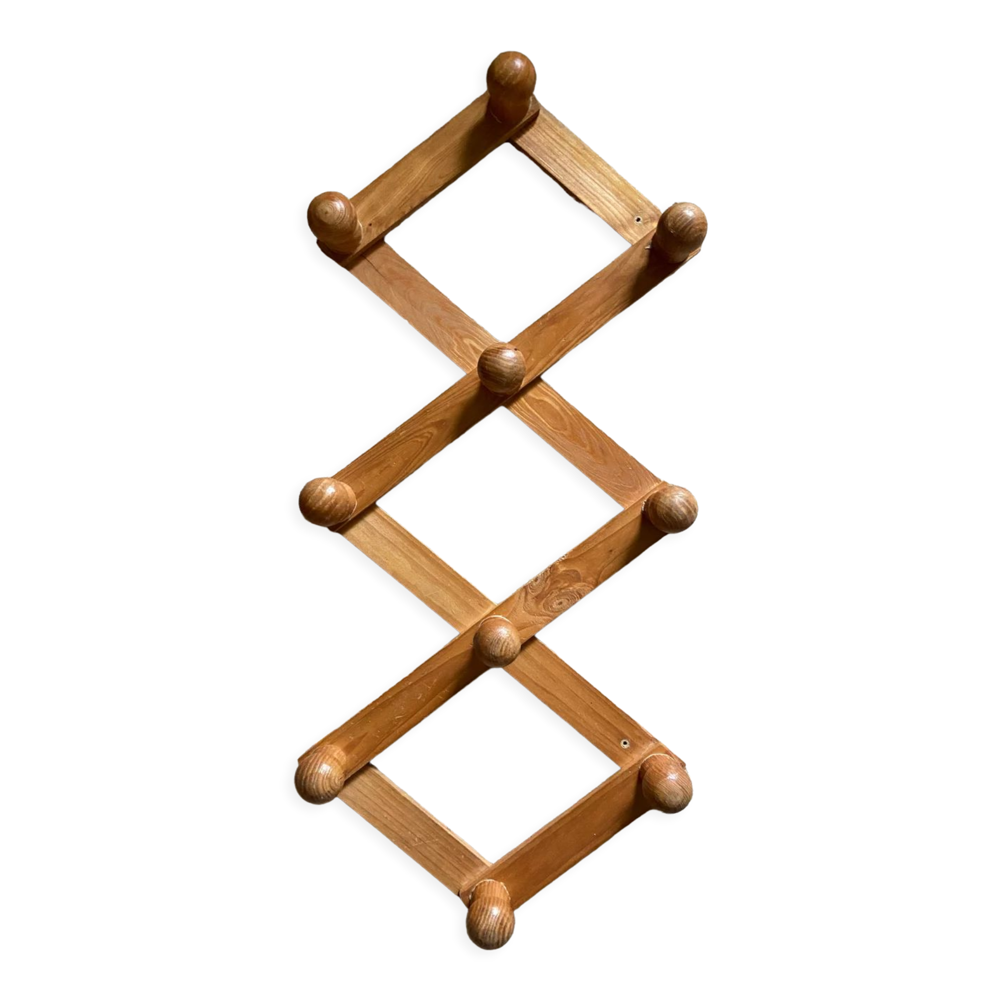 Vintage accordion wall coat rack