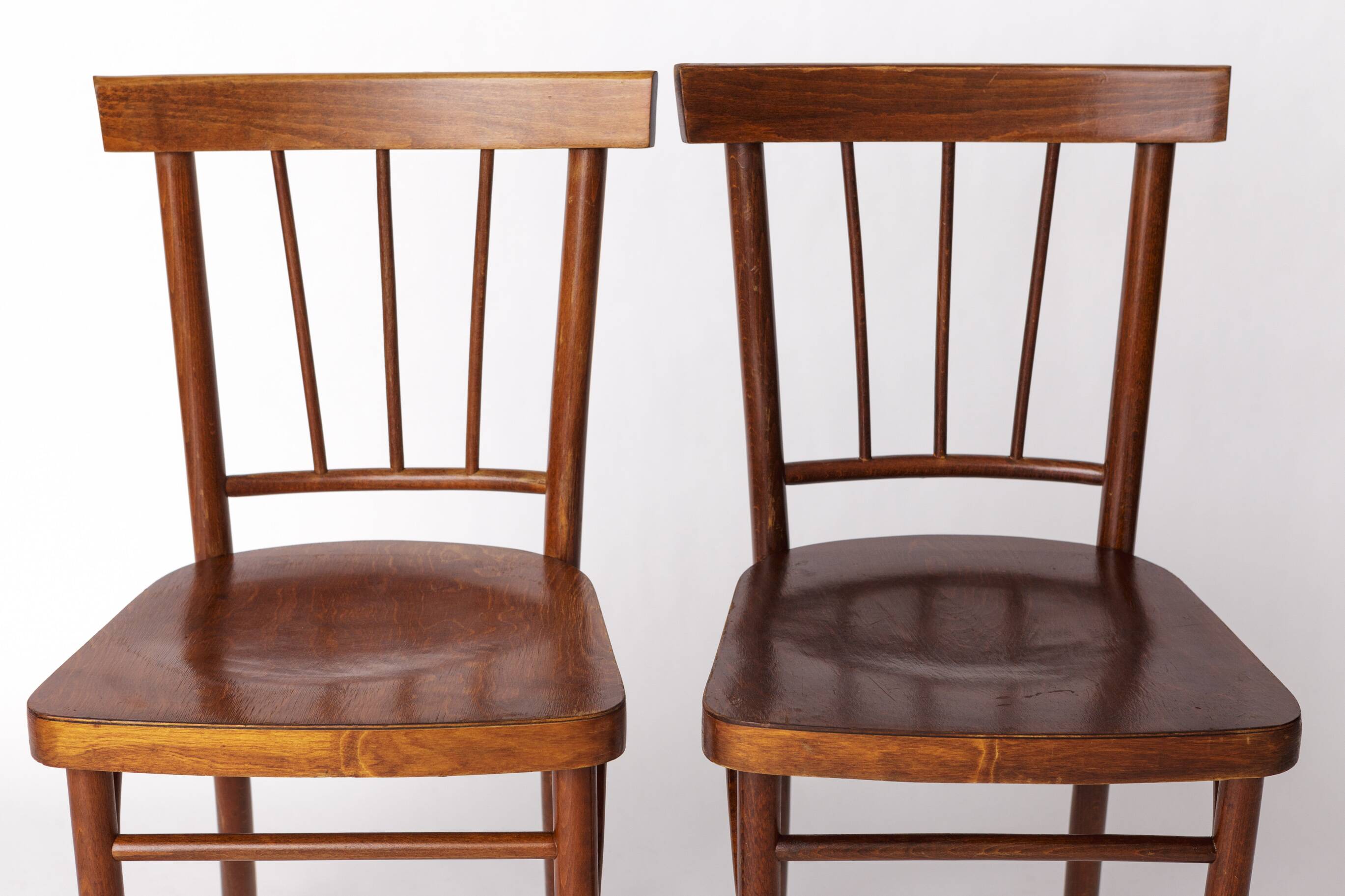 Pair of Soviet Beech Dining Chairs – 1978 Vintage, Refurbished Wood Frame