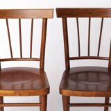 Pair of Soviet Beech Dining Chairs – 1978 Vintage, Refurbished Wood Frame