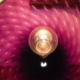 Suspension signed Vianne, inverted drop in glass lined black nuanced and purple interior