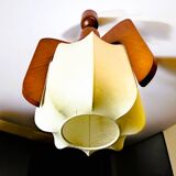 Portuguese mid century modern wooden hanging light