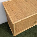 Low buffet / sideboard Dal Vera bamboo rattan vintage 1970s