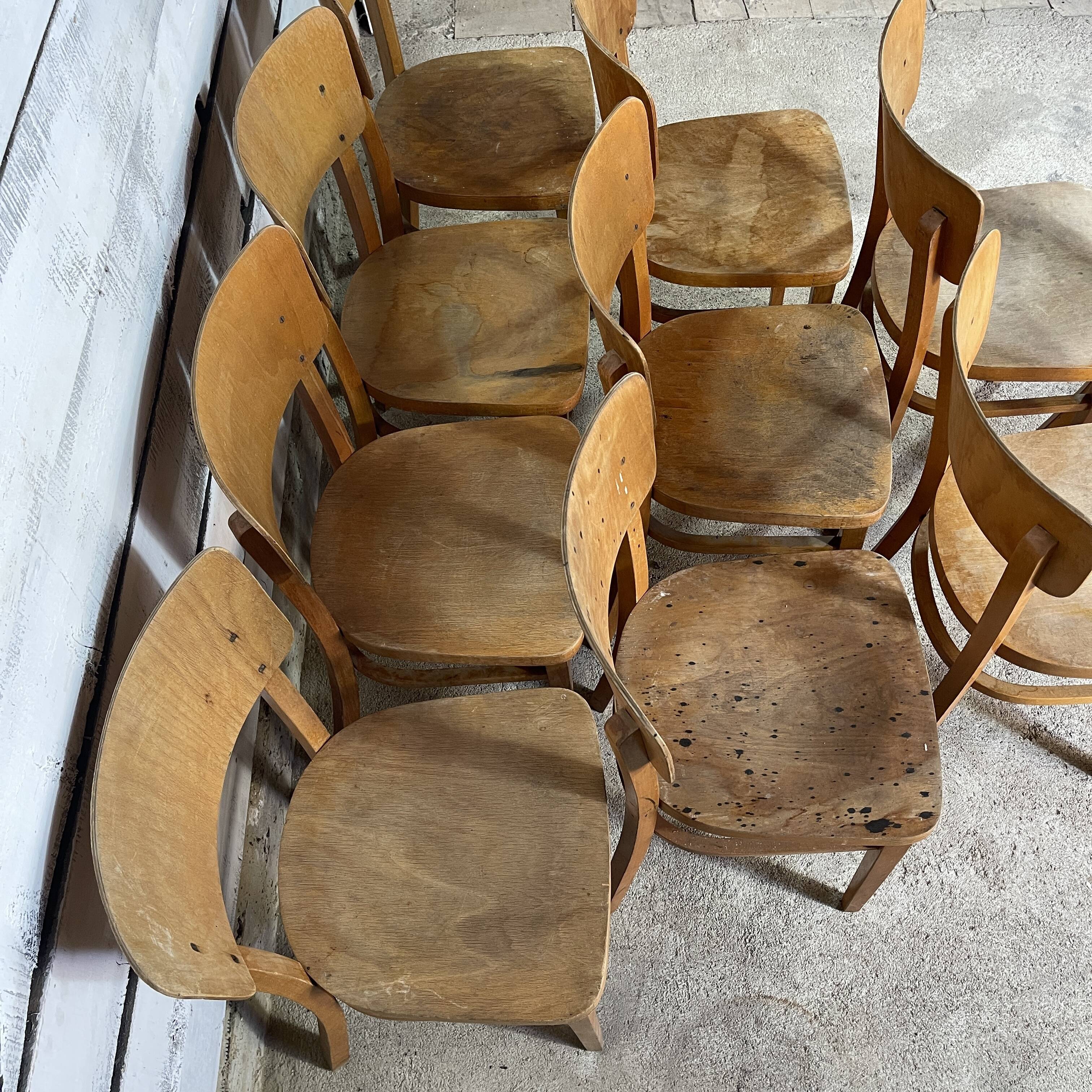 Set of 10 bistro chairs bar thonet year 60