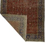 One-of-a-kind turkish handwoven vintage rug - rustic vintage charm 260x 161