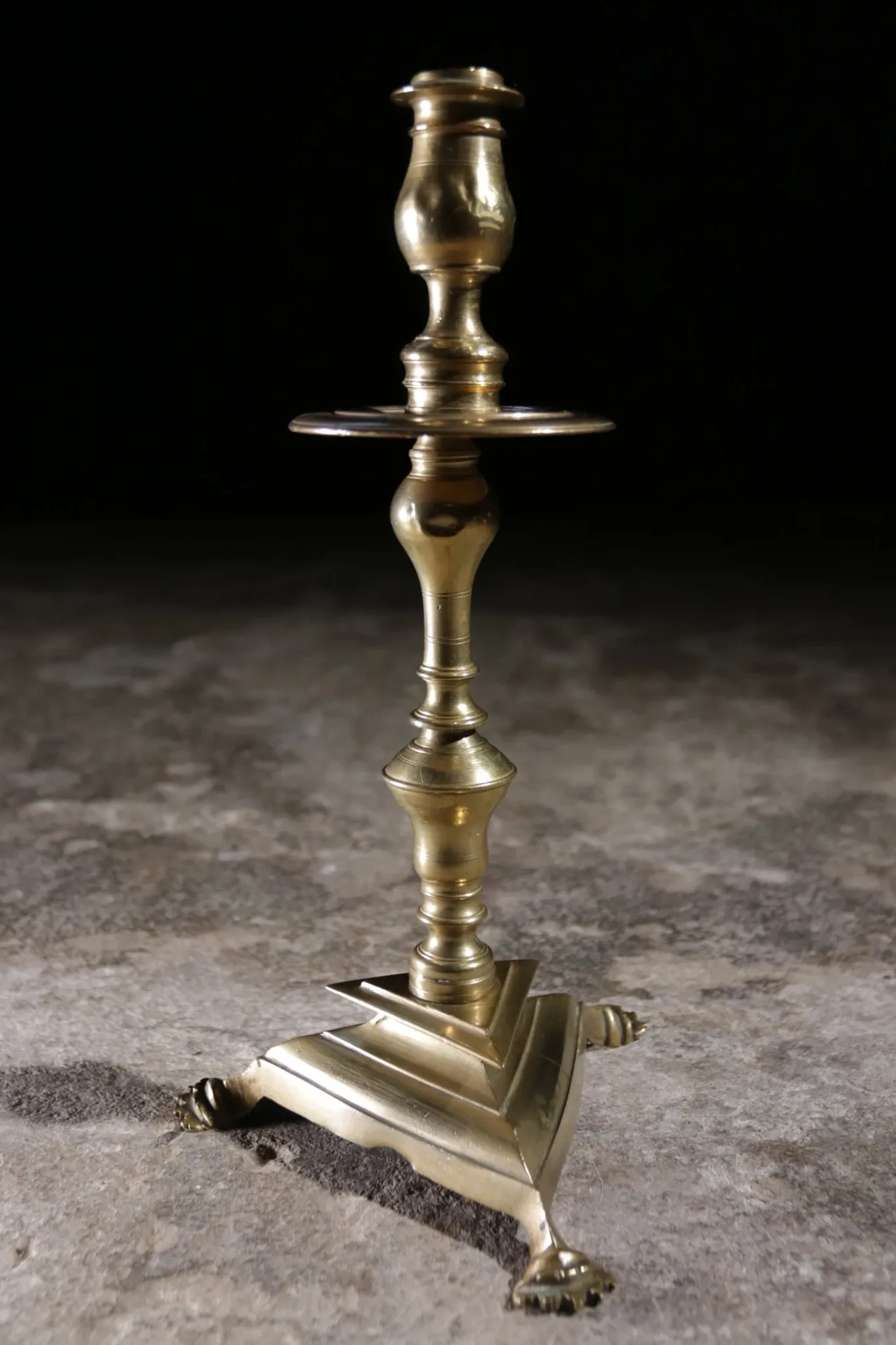 17th-century French brass candlestick – circa 1690