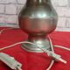 pairs of tin lamps and pleated lampshades h40x26 electricity to super condition standards