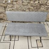 Vintage Knoll style bench with metal legs