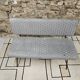 Banc, banquette vintage en tissu et métal style Knoll