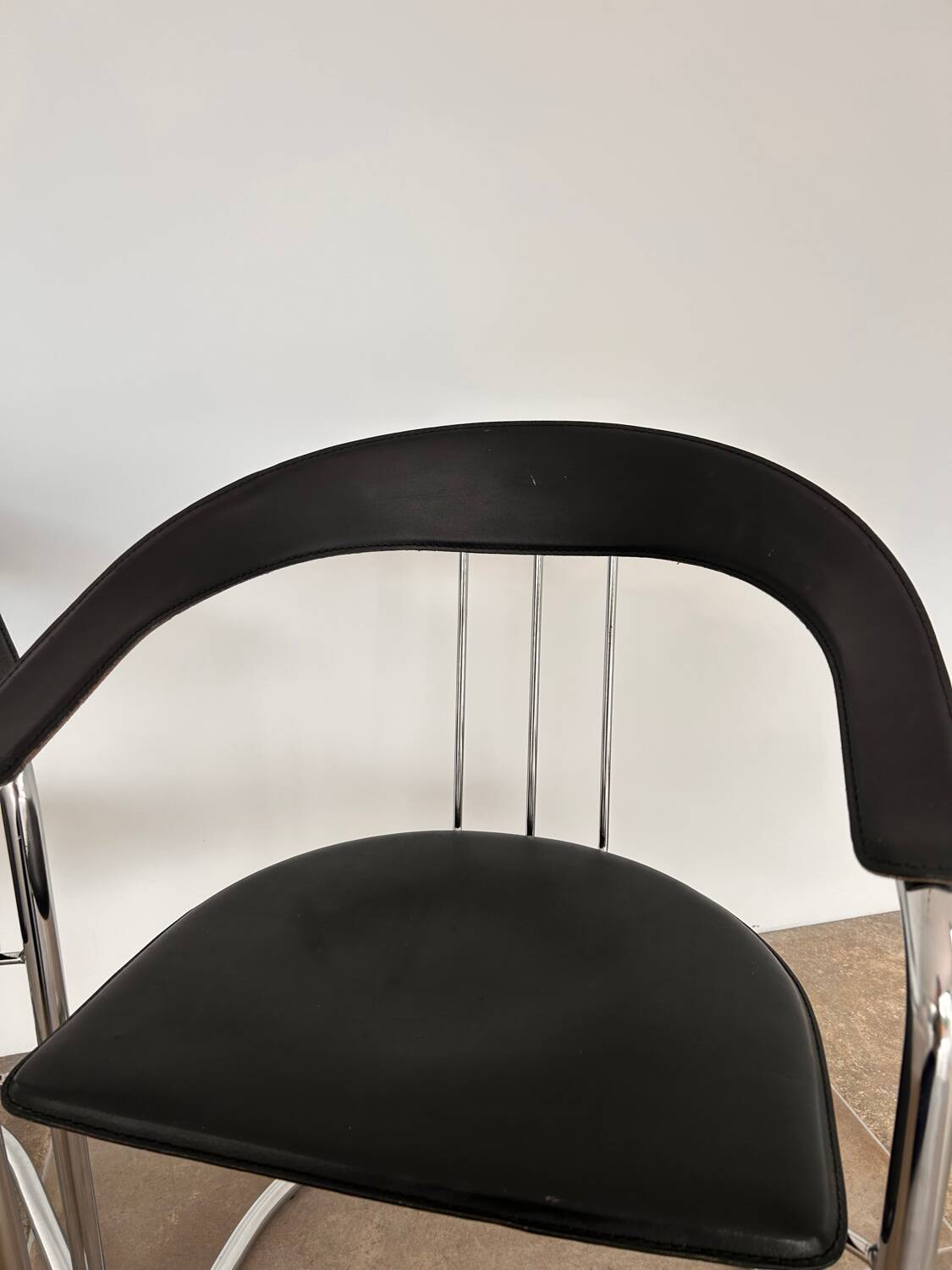 Chaises de bureau arrben italie années 70 chrome