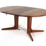 Round extendable teak dining table vintage - danish design