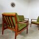 Living room set sofa armchair coffee table Scandinavian design 60s Swedish vintage teak