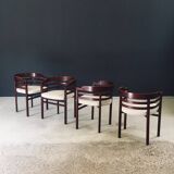 Mid-Century Modern Curved Dining Chairs, Italy, 1970s, Set of 6