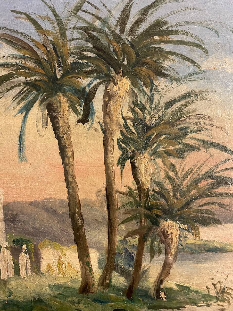Old painting, orientalist landscape, signed George 20th century