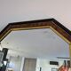 Octagonal vintage marbled mirror brown 61 x 82 cm