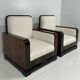 Set of Art Deco Italian Macassar and Walnut Root Armchairs, 1930s