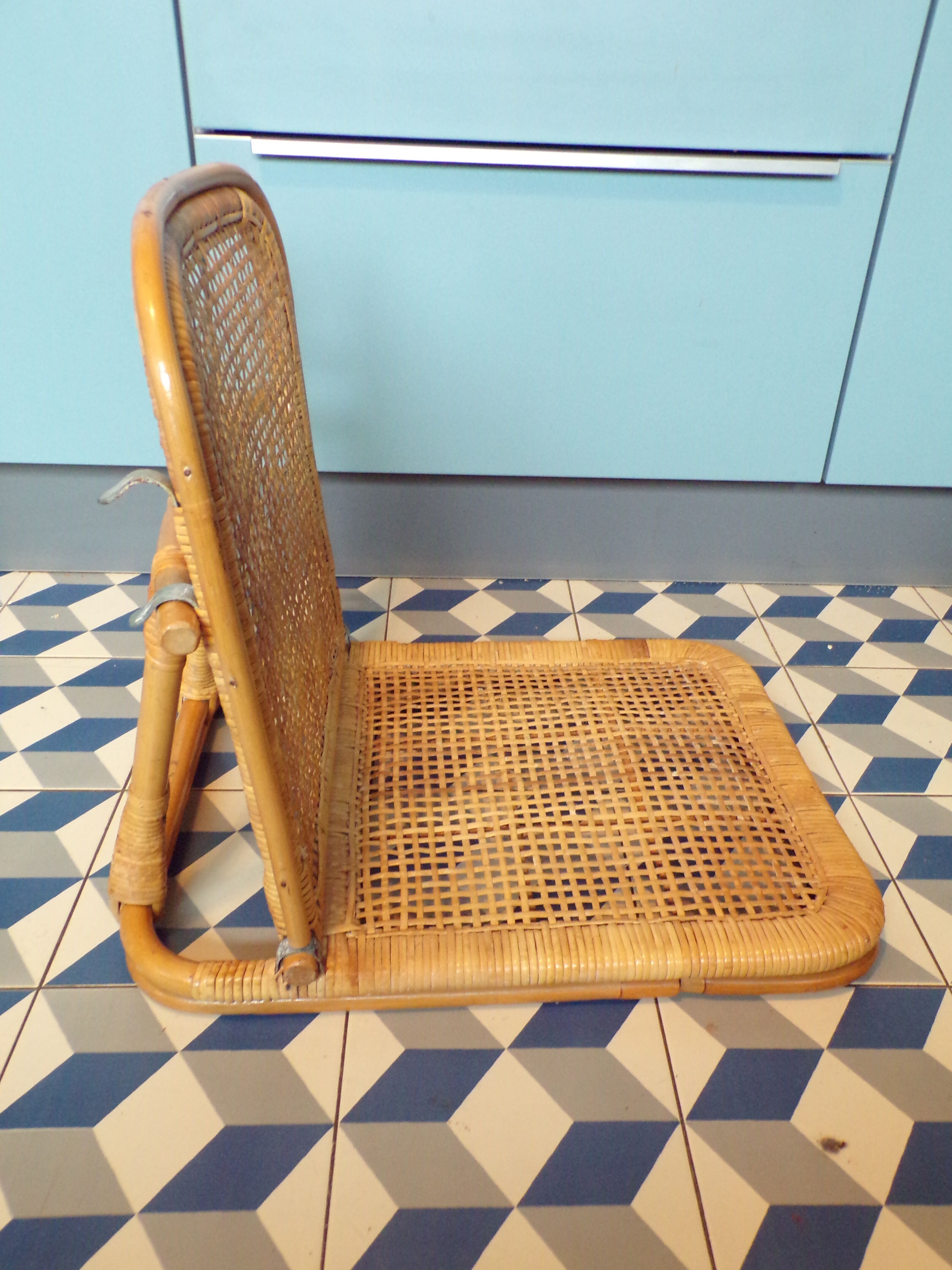 Chaise de plage vintage en osier