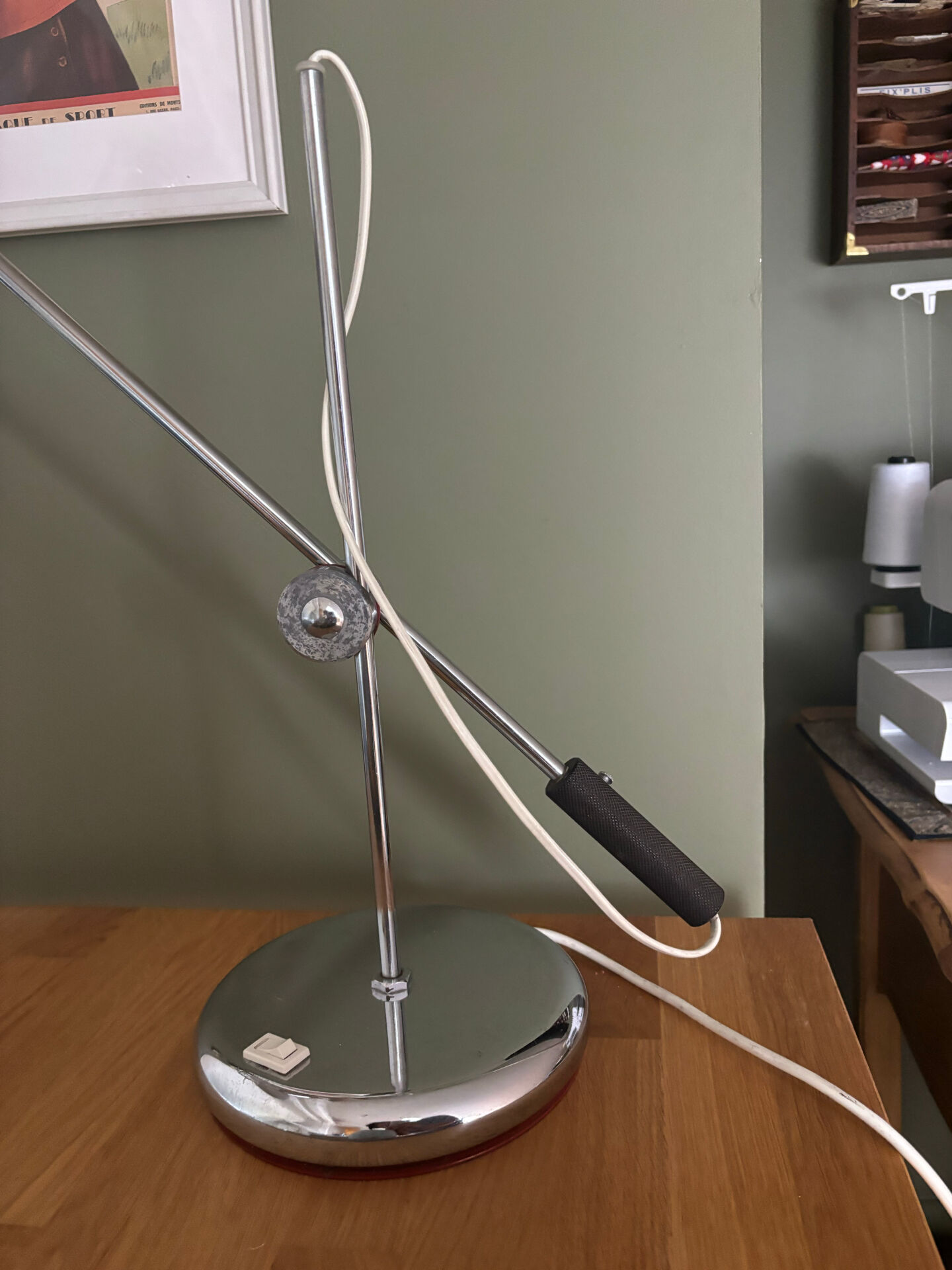 Lampe de bureau articulé en métal chromé - André Lavigne pour Aluminor