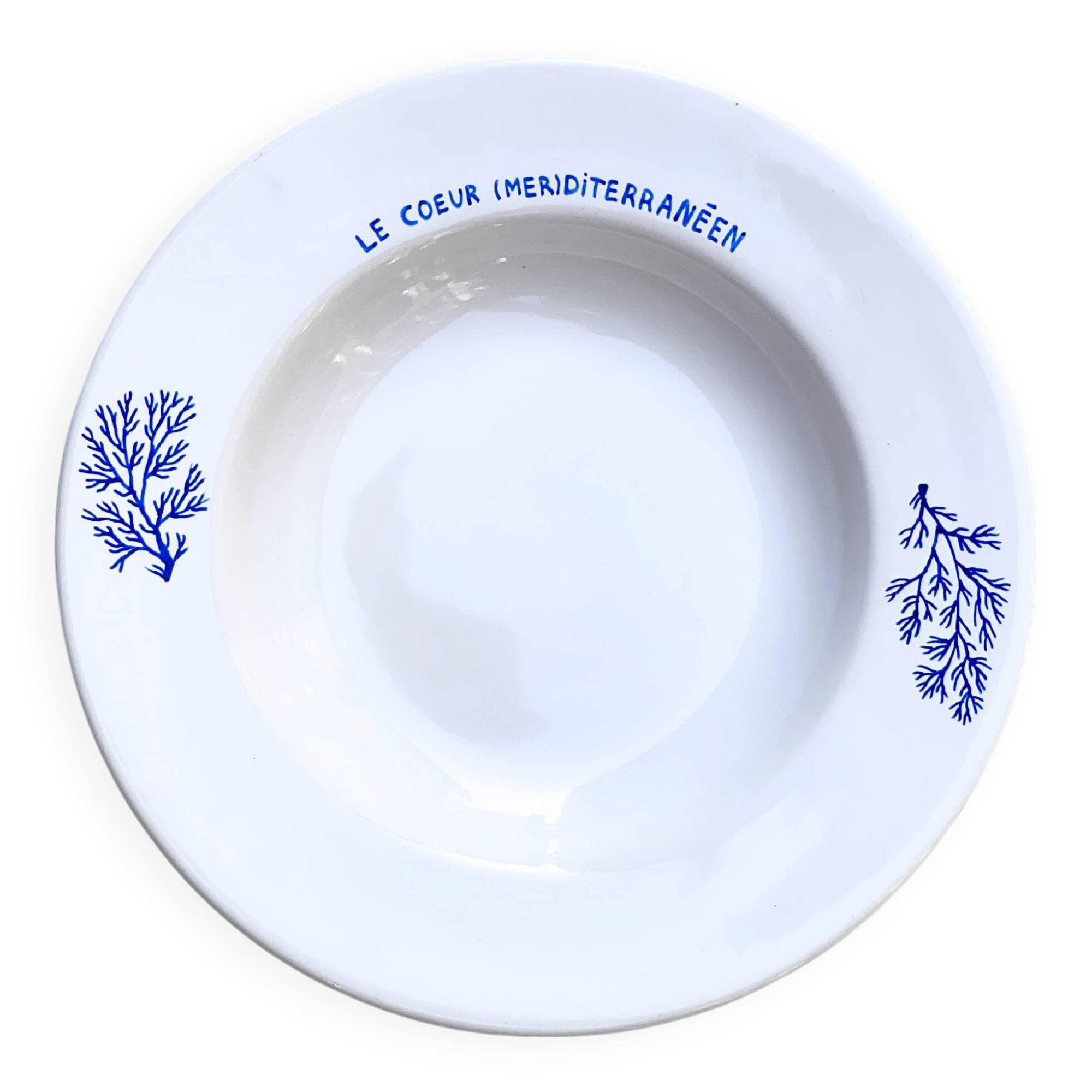 Assiette en céramique corail