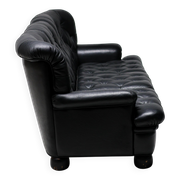 Three-seater sofa "Jupiter" in black leather by Arne Norell, Sweden, 1960.