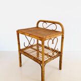 Table d'appoint en rotin, Italie années 60