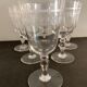 6 antique engraved crystal wine glasses