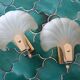 Pair of shell wall sconces – frosted glass, Art Deco style