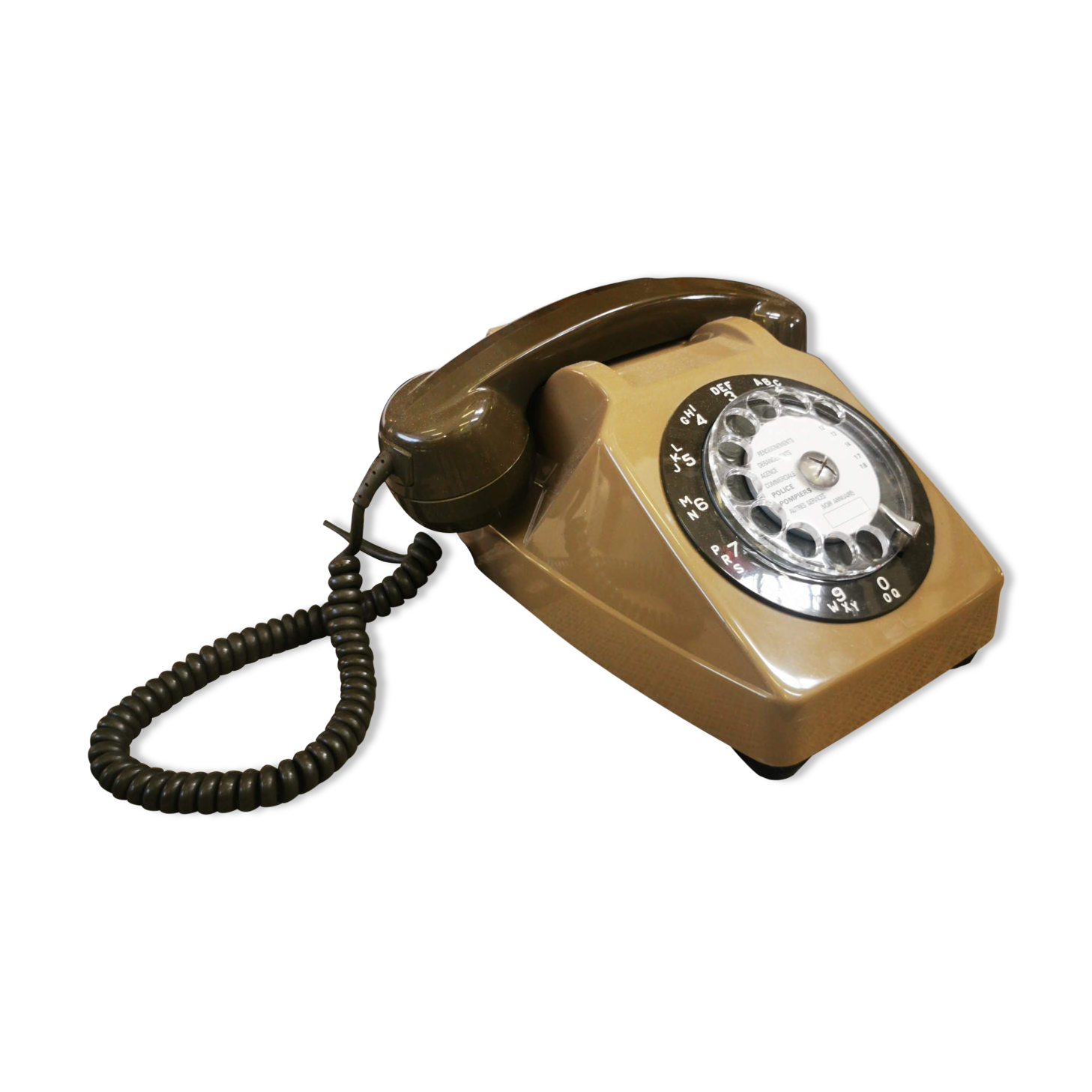Brown dial phone