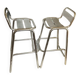 Pair of aluminum high chairs