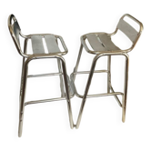Pair of aluminum high chairs
