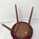 Tabouret de piano tissu velours vintage