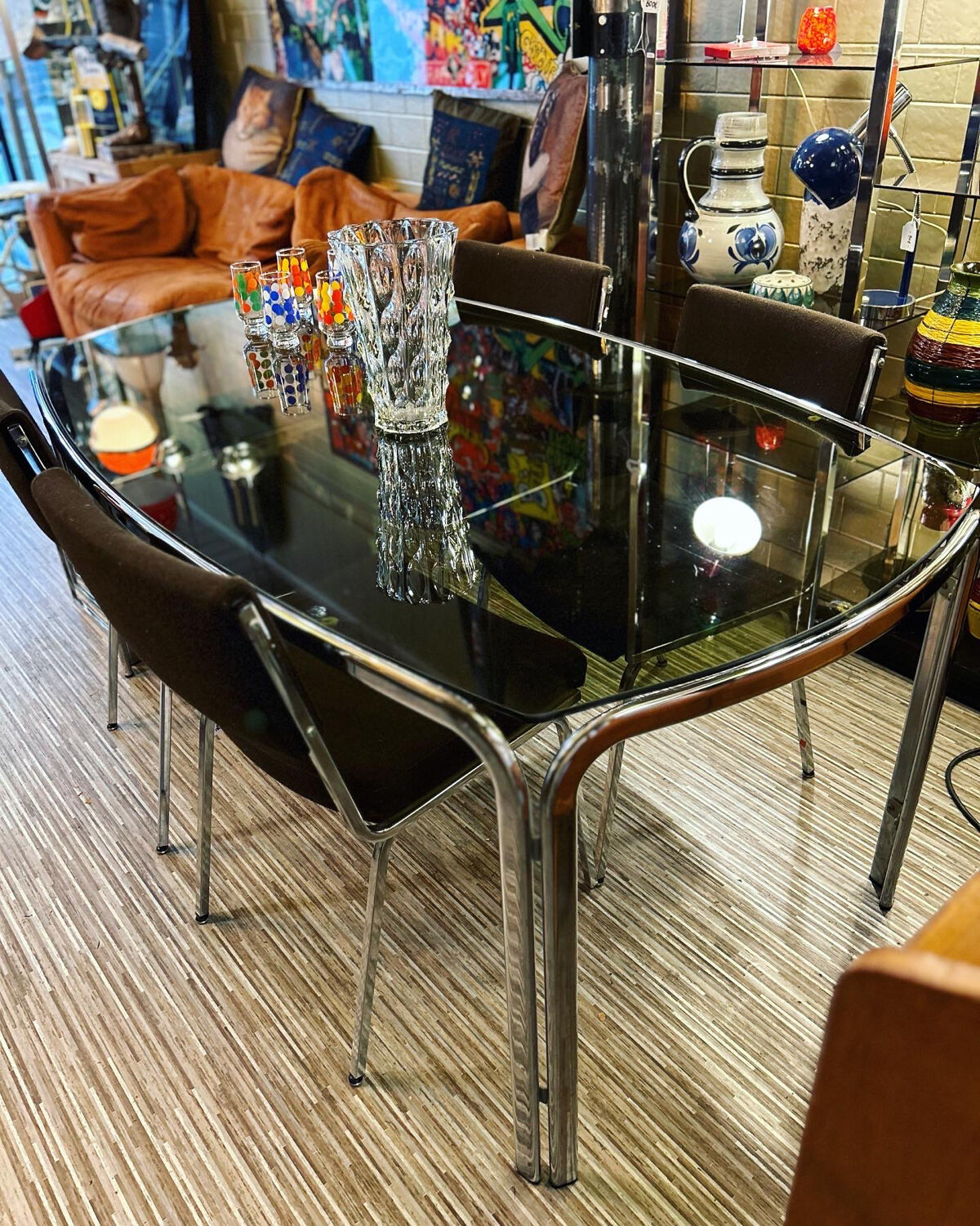 Chromed dining table