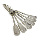 6 Ercuis Filet Chinon table forks in silver metal