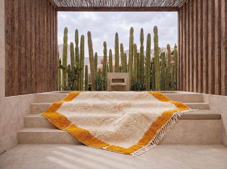 Traditional handmade pure wool Berber rug size 250x250 cm