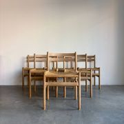 Ensemble de 6 chaises vintage en corde de papier Kurt Ostervig