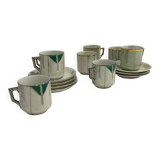 Ensemble de tasses et sous-tasses Art déco