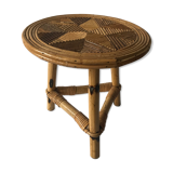 Rattan side table