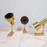 Mid-Century Modern Set of 3 Brass Wall Sconces by Sundstedt Sweden