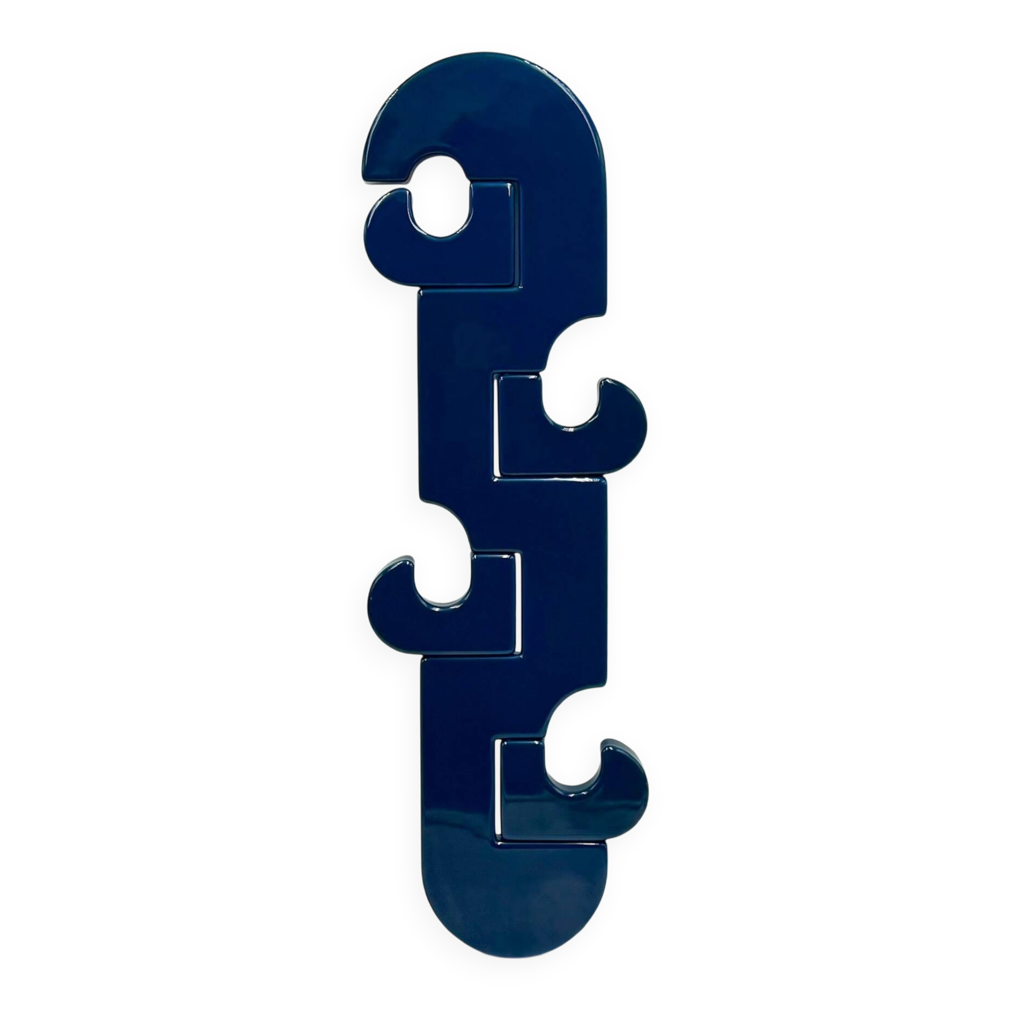 Porte-manteau mural vertical bleu Visiva Milano Italie années 70