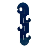 Porte-manteau mural vertical bleu Visiva Milano Italie années 70