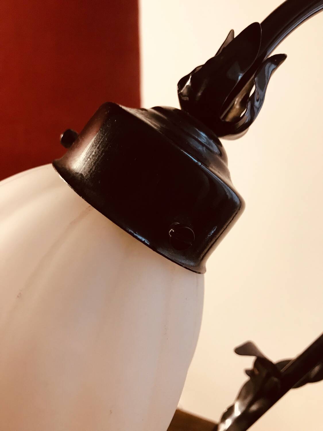 Lampe fleur en tôle, années 50