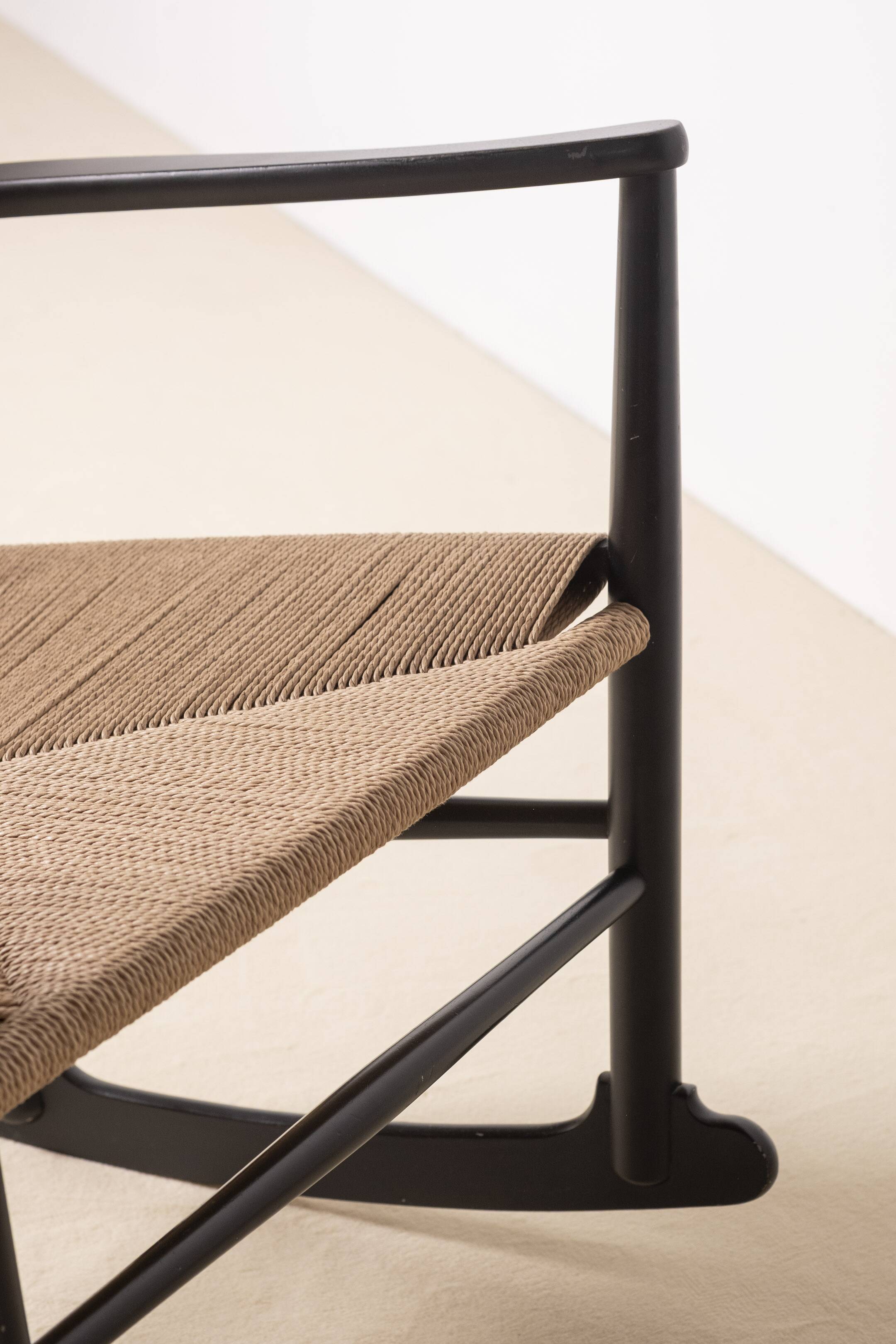 Hans J. Wegner J16 Black Rocking Chair, 1969 FDB