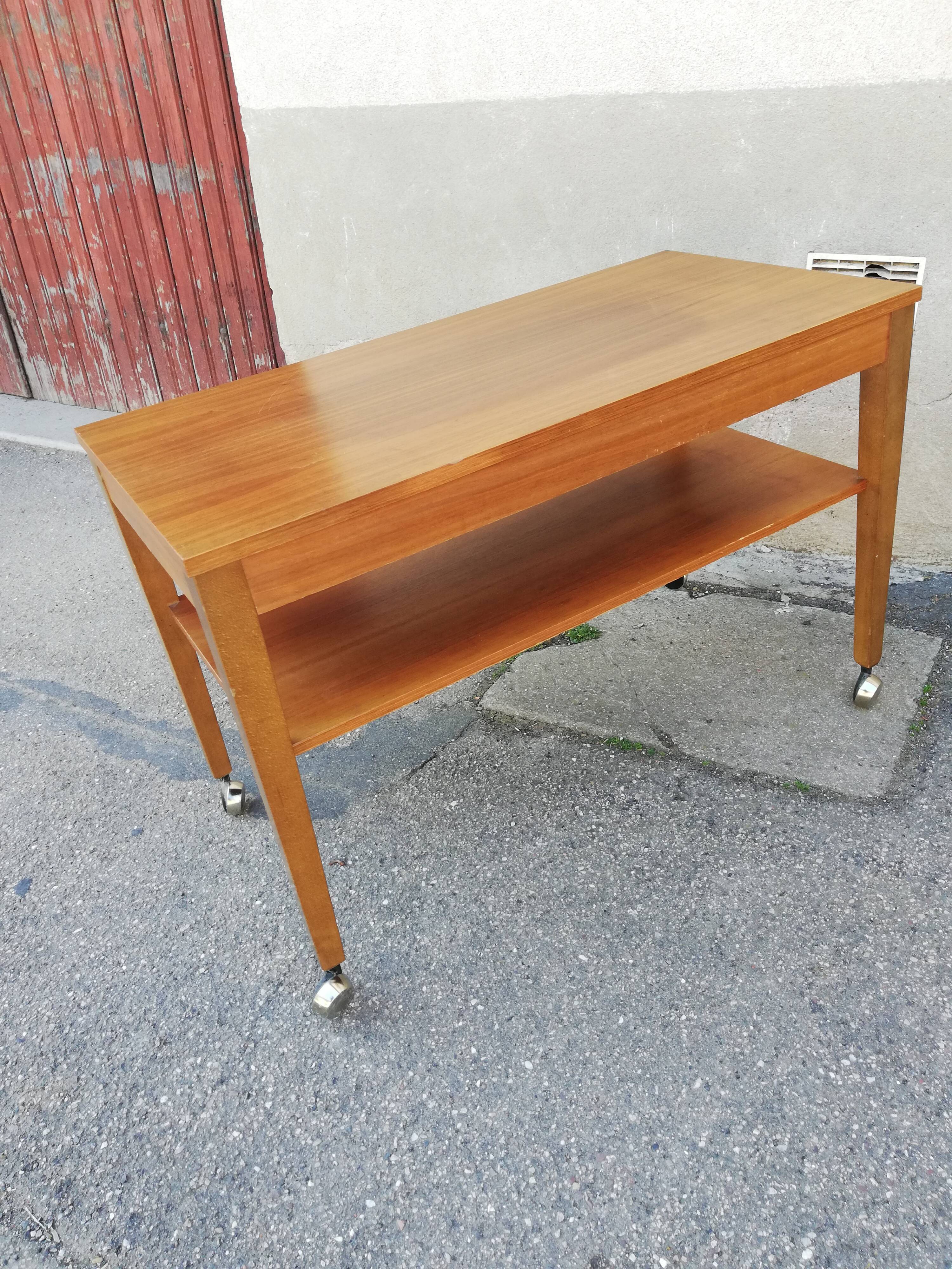 Table basse vintage bois 2 plateaux