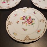 Series of four Dresden porcelain plates
