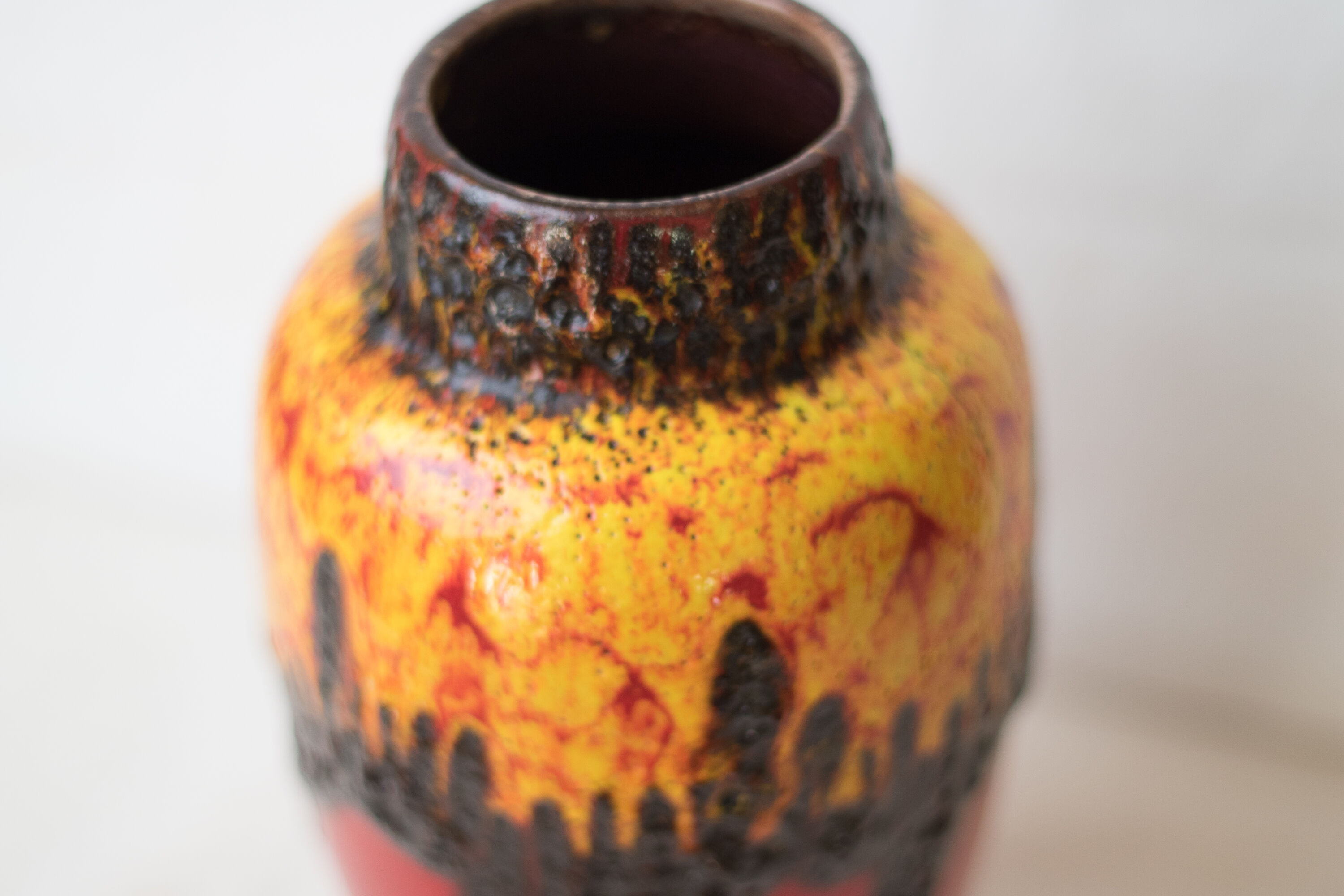 Flamed vase West Germany fat lava