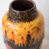 Flamed vase West Germany fat lava
