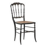 Cane chair in turned and blackened wood. Napoleon III.