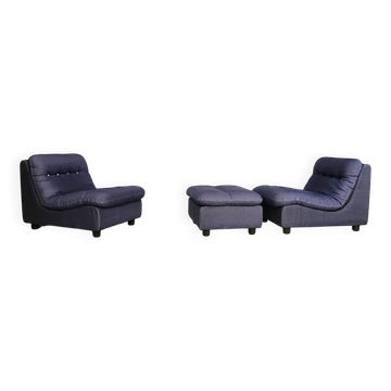 Set of modernist modular lounge chairs & ottoman set, West-Germany 1960s