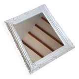 Large white wooden mirror
