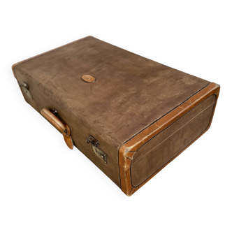 Valise Lancel en toile et cuir, 1960
