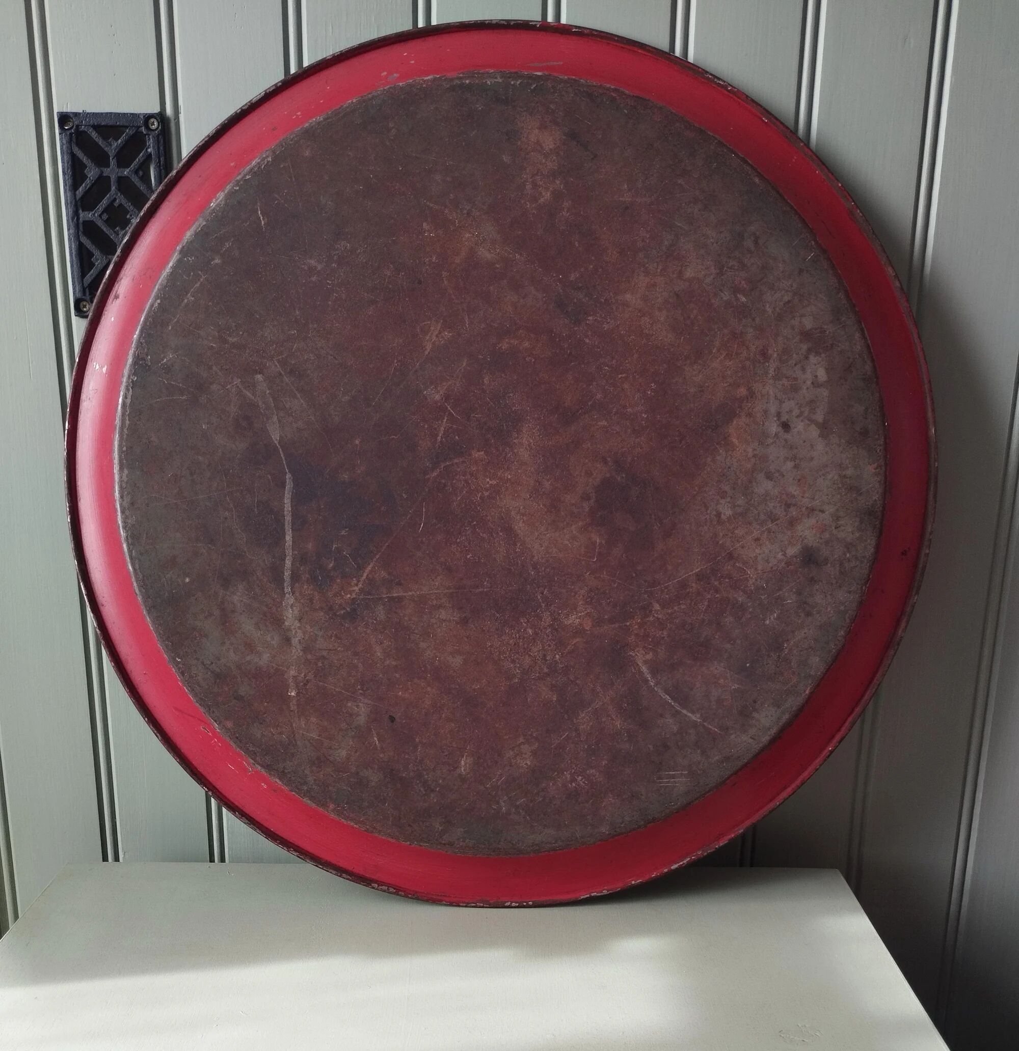 Very large Napoleon III painted tin tray